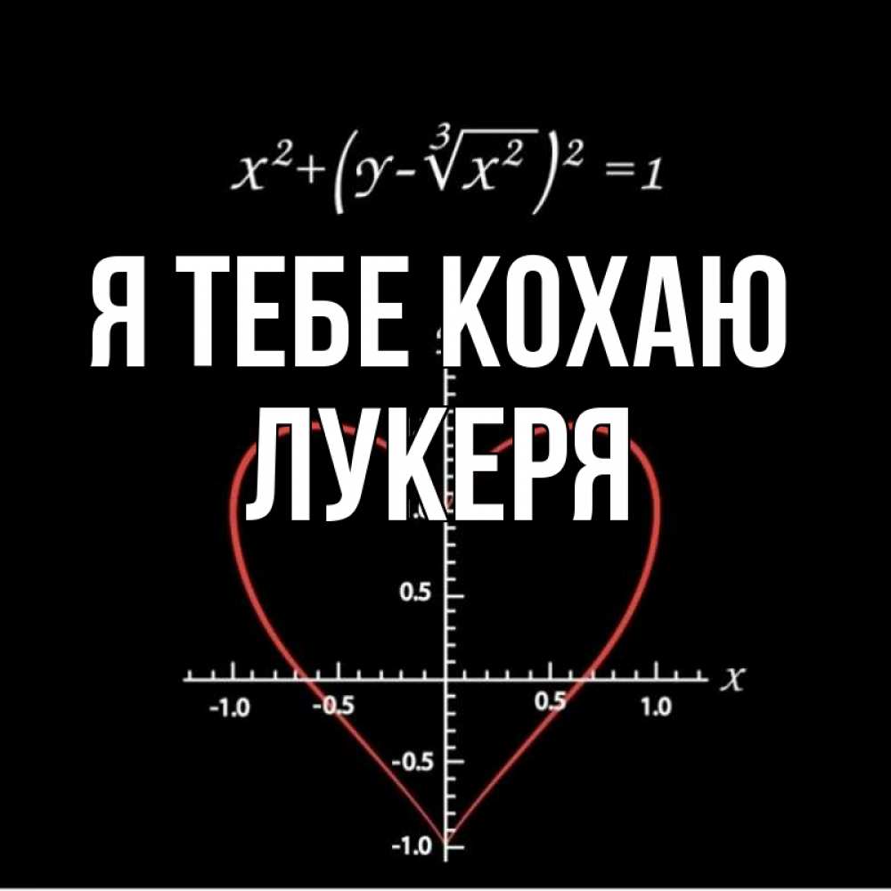 Открытка на каждый день з підписом, Лукеря Я тебе кохаю сердечная формула Прикольна листівка з побажанням онлайн скачати безкоштовно 