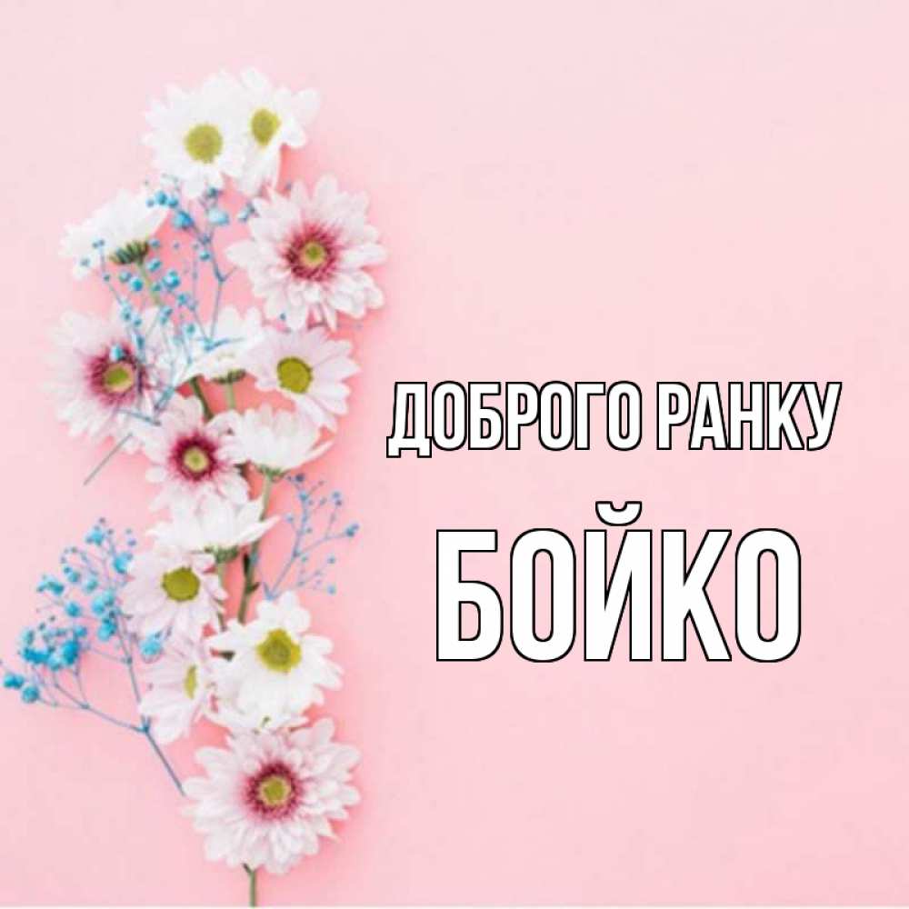 Открытка на каждый день з підписом, Бойко Доброго ранку цветы с подписью Прикольна листівка з побажанням онлайн скачати безкоштовно 