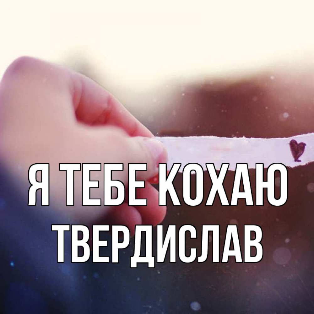 Открытка на каждый день з підписом, Твердислав Я тебе кохаю для тебя Прикольна листівка з побажанням онлайн скачати безкоштовно 