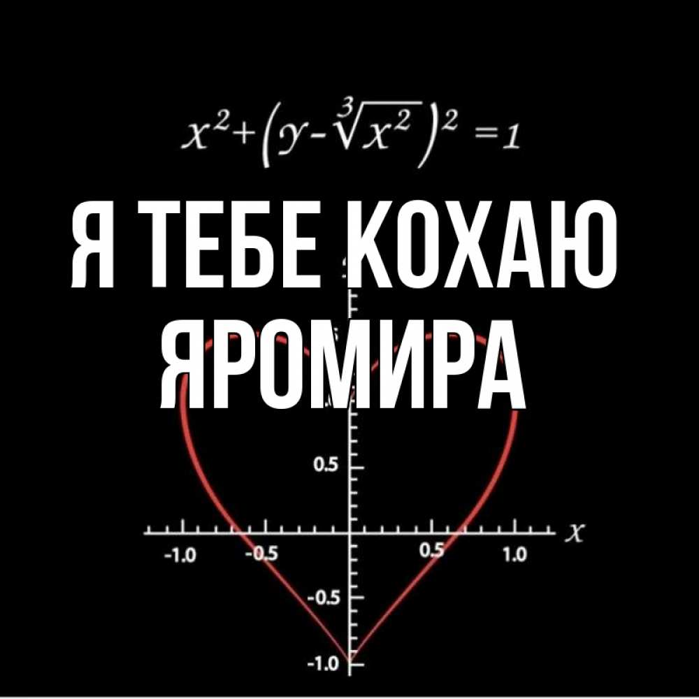 Открытка на каждый день з підписом, Яромира Я тебе кохаю сердечная формула Прикольна листівка з побажанням онлайн скачати безкоштовно 
