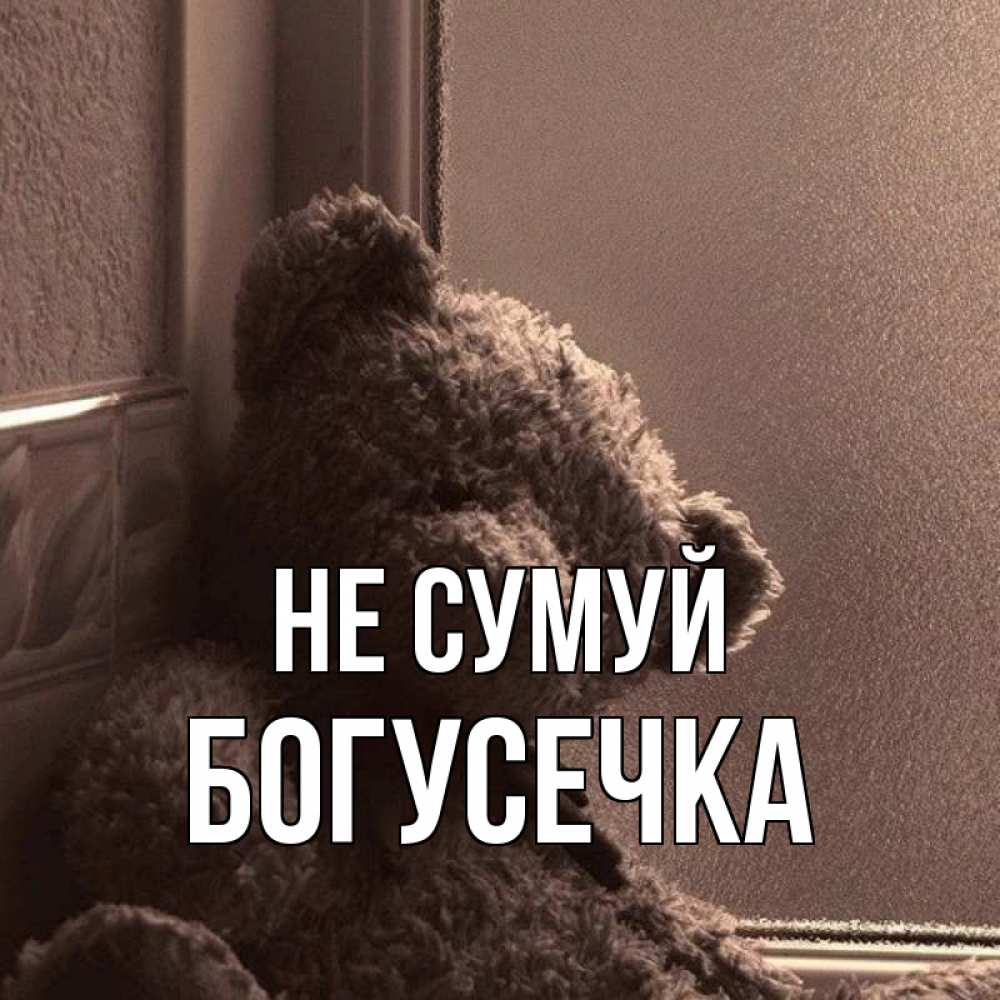 Открытка на каждый день з підписом, Богусечка Не сумуй стекол рефленое Прикольна листівка з побажанням онлайн скачати безкоштовно 