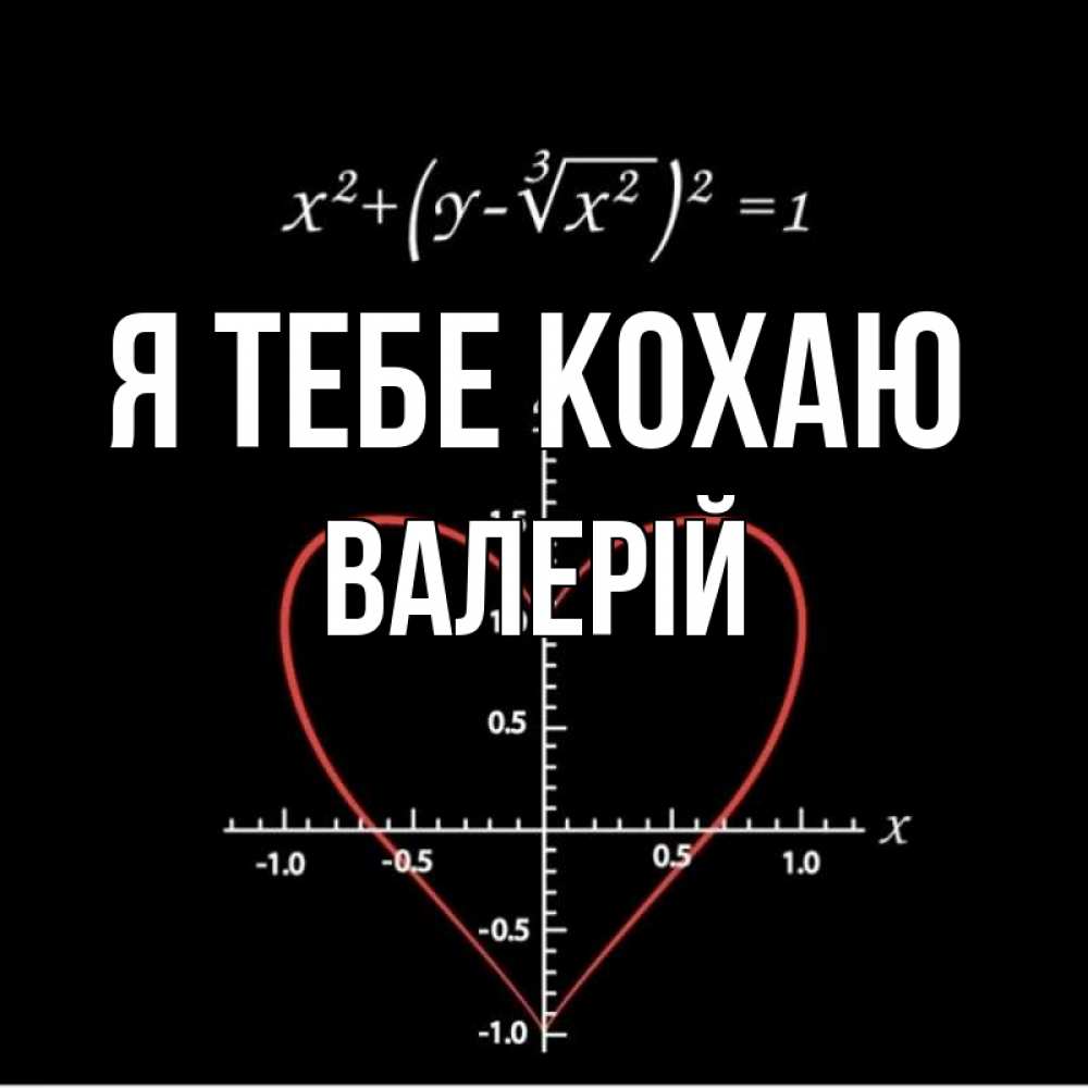 Открытка на каждый день з підписом, Валерій Я тебе кохаю сердечная формула Прикольна листівка з побажанням онлайн скачати безкоштовно 