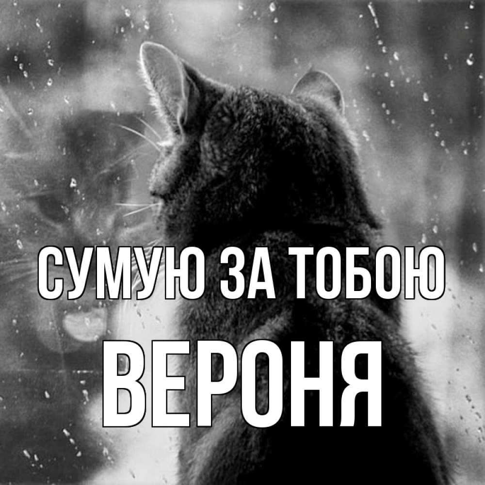 Открытка на каждый день з підписом, Вероня Сумую за тобою скорее ко мне приходи 1 Прикольна листівка з побажанням онлайн скачати безкоштовно 