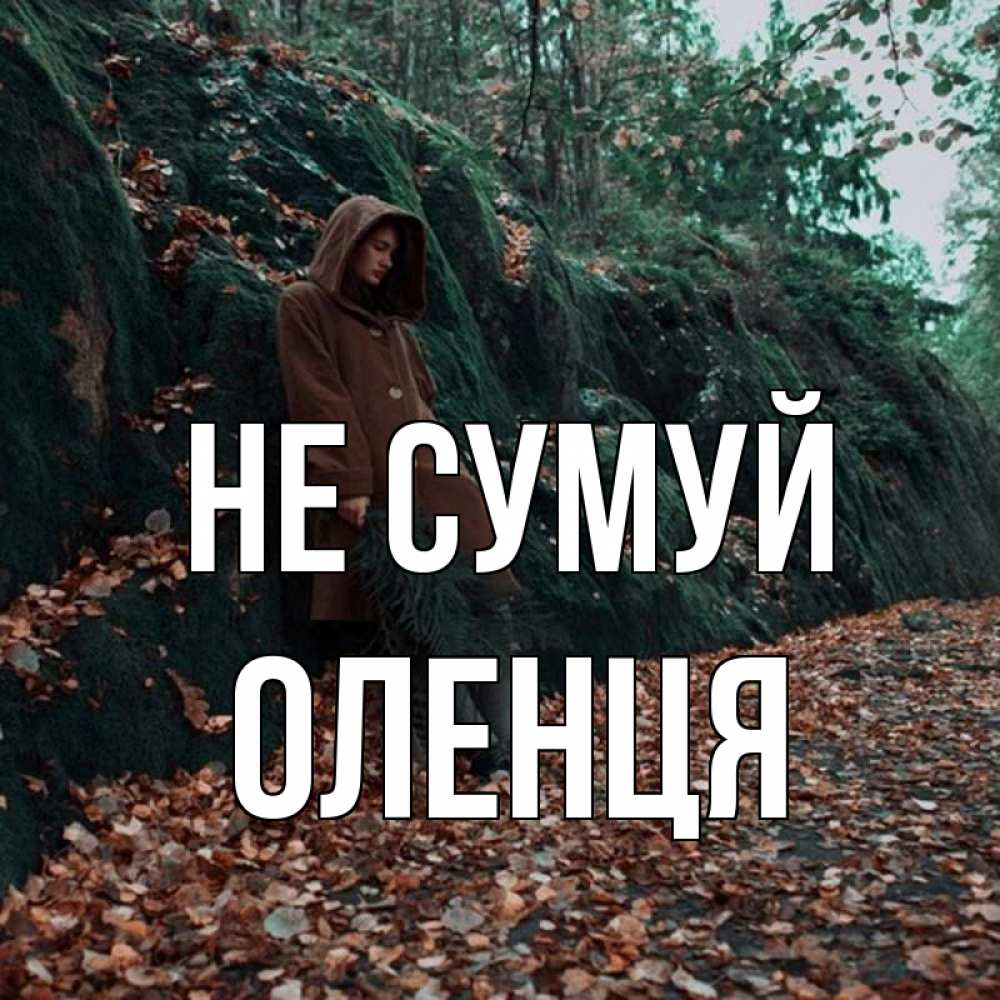 Открытка на каждый день з підписом, Оленця Не сумуй осенний лес Прикольна листівка з побажанням онлайн скачати безкоштовно 