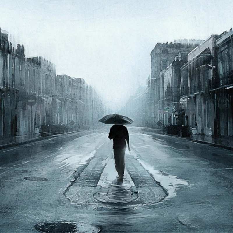 Открытка город и человек  опустевшая улица  Не сумуй 