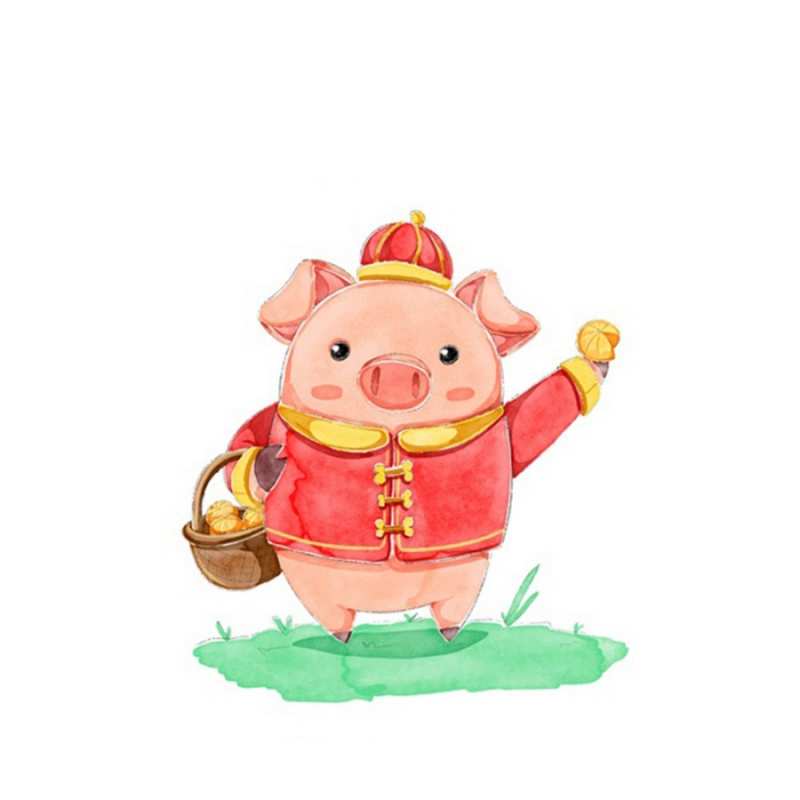 Открытка свинья с мандаринами  поросенок  Бажаю тобі успіху 