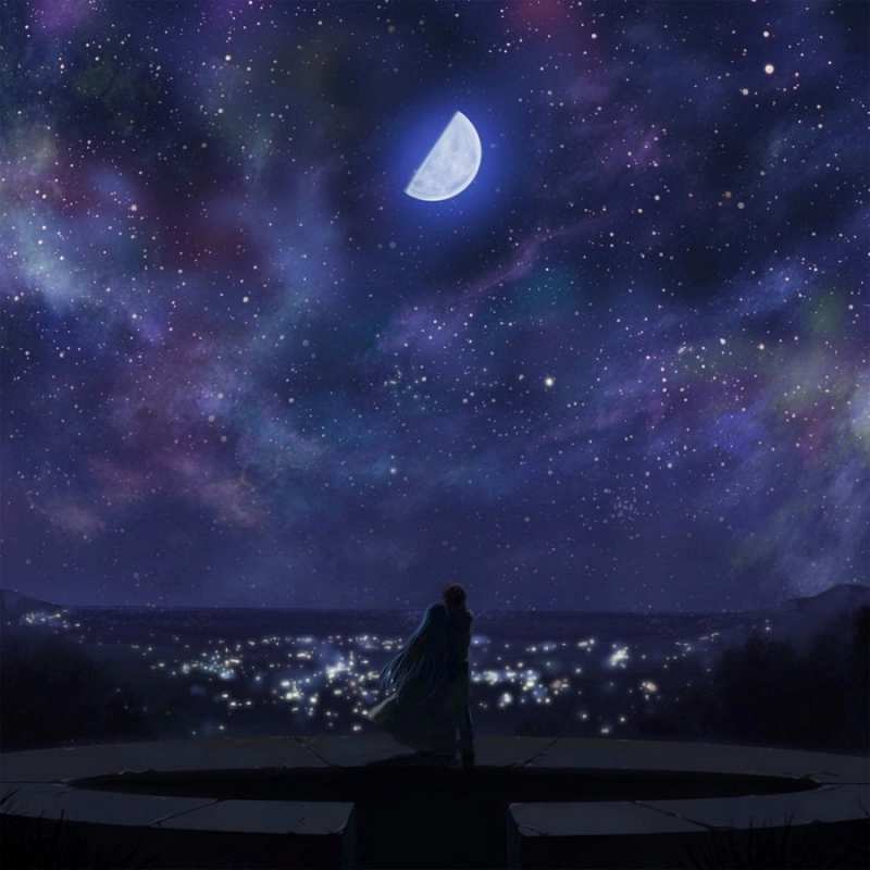 Открытка Звездное небо отражается в море  набережная  На добраніч 