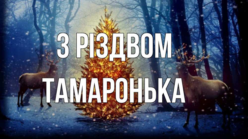 Открытка на каждый день з підписом, Тамаронька З Різдвом олени, новогодняя елка Прикольна листівка з побажанням онлайн скачати безкоштовно 