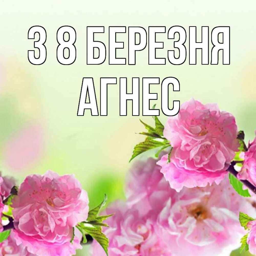 Открытка на каждый день з підписом, Агнес З 8 БЕРЕЗНЯ цветы Прикольна листівка з побажанням онлайн скачати безкоштовно 