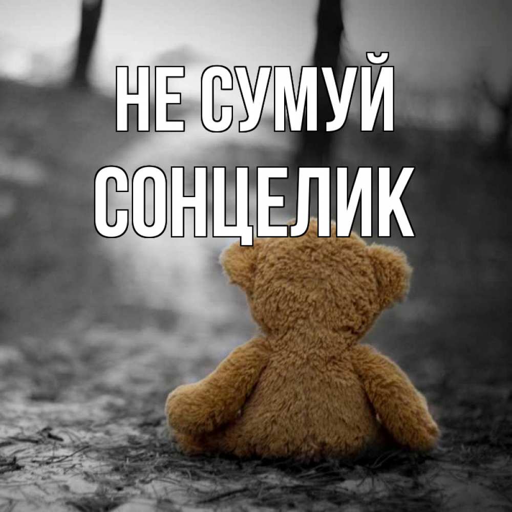 Открытка на каждый день з підписом, Сонцелик Не сумуй медведь со спин Прикольна листівка з побажанням онлайн скачати безкоштовно 