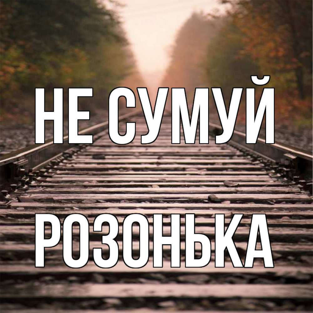 Открытка на каждый день з підписом, Розонька Не сумуй лес и железная дорога Прикольна листівка з побажанням онлайн скачати безкоштовно 