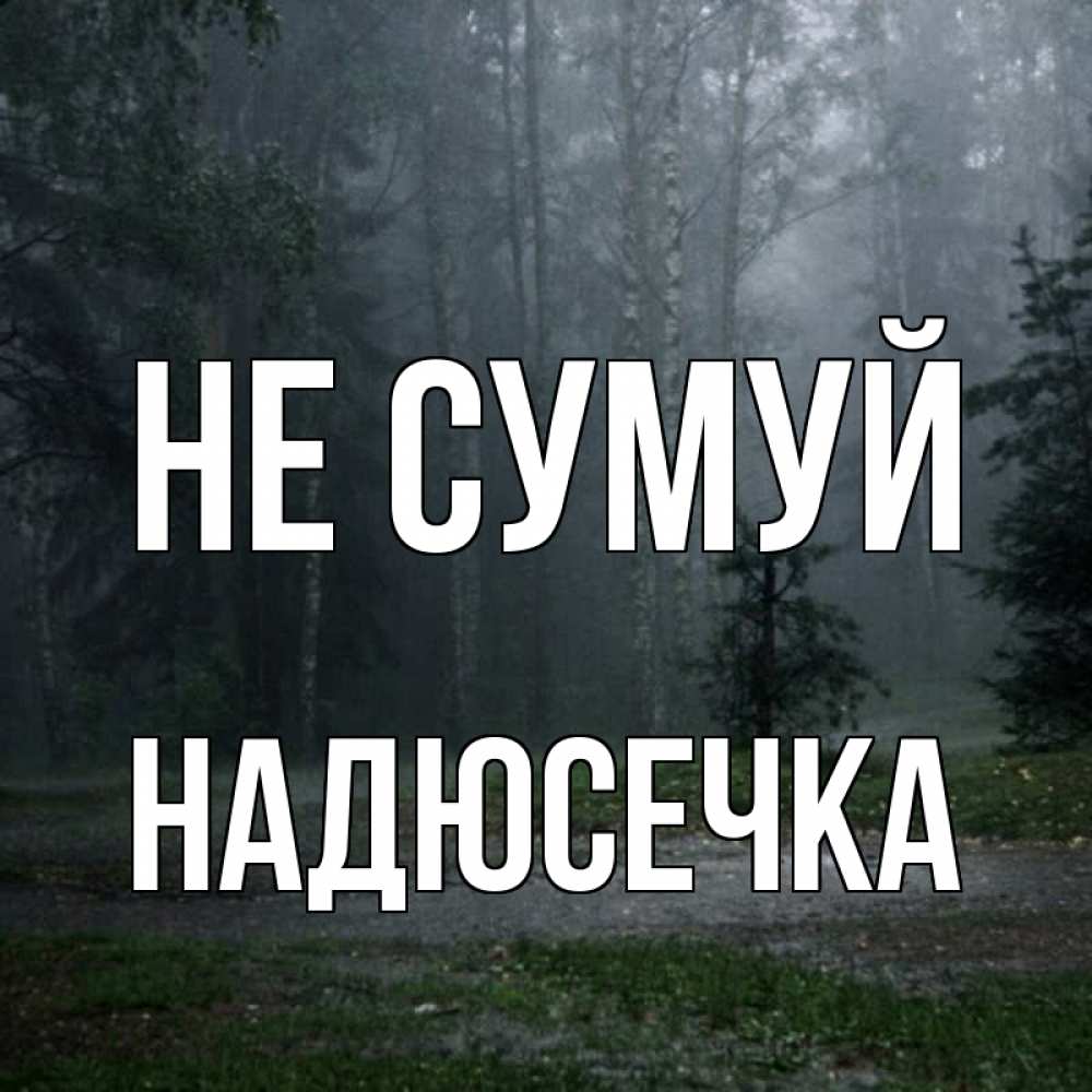 Открытка на каждый день з підписом, Надюсечка Не сумуй осень Прикольна листівка з побажанням онлайн скачати безкоштовно 