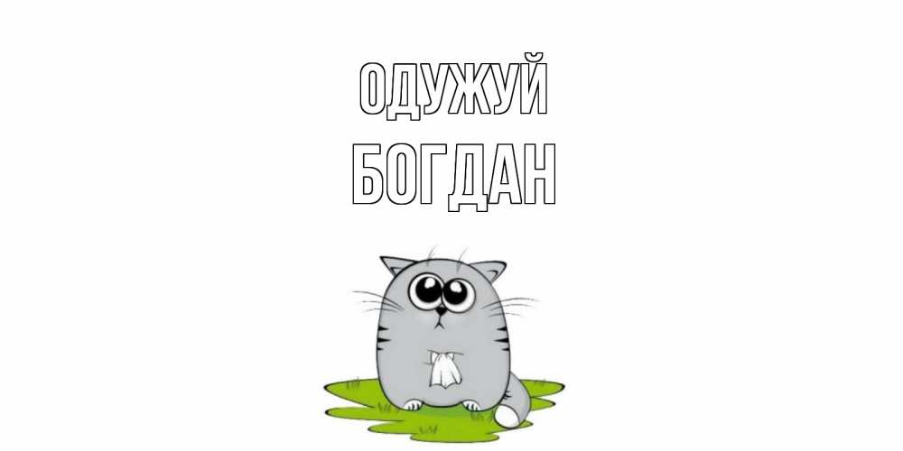 Открытка на каждый день з підписом, Богдан Одужуй кот и открытки про выздоровление Прикольна листівка з побажанням онлайн скачати безкоштовно 