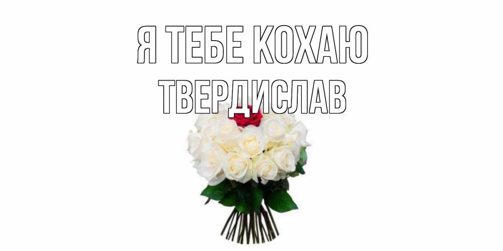 Открытка на каждый день з підписом, Твердислав Я тебе кохаю единственная Прикольна листівка з побажанням онлайн скачати безкоштовно 