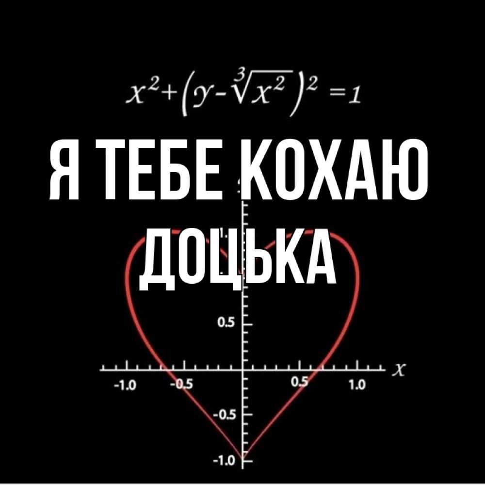 Открытка на каждый день з підписом, Доцька Я тебе кохаю сердечная формула Прикольна листівка з побажанням онлайн скачати безкоштовно 