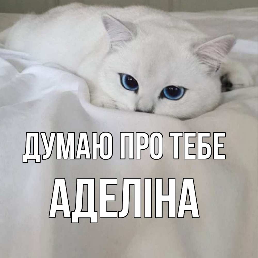 Открытка на каждый день з підписом, Аделіна Думаю про тебе я очень по тебе скучаю и тоскую Прикольна листівка з побажанням онлайн скачати безкоштовно 