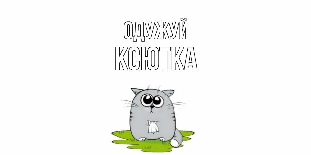Открытка на каждый день з підписом, Ксютка Одужуй кот и открытки про выздоровление Прикольна листівка з побажанням онлайн скачати безкоштовно 