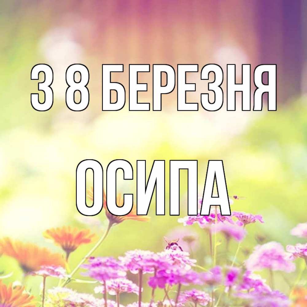 Открытка на каждый день з підписом, Осипа З 8 БЕРЕЗНЯ цветы весна Прикольна листівка з побажанням онлайн скачати безкоштовно 