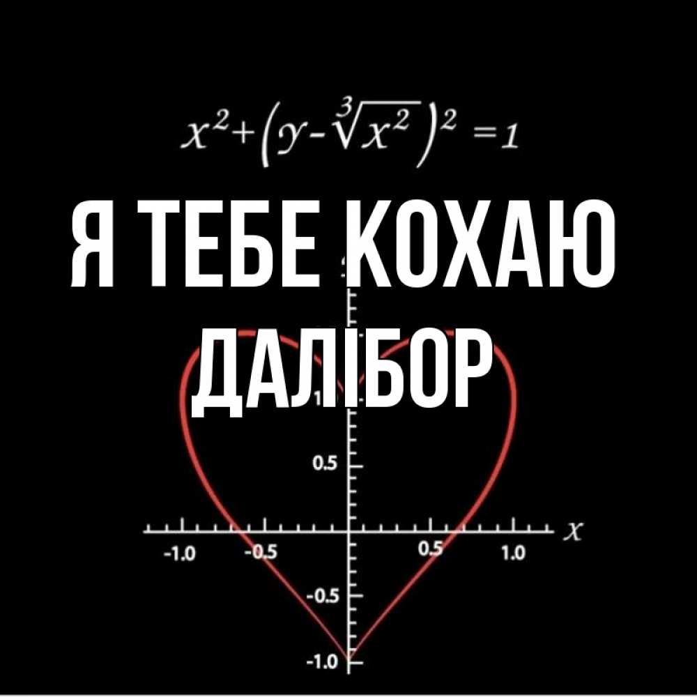 Открытка на каждый день з підписом, Далібор Я тебе кохаю сердечная формула Прикольна листівка з побажанням онлайн скачати безкоштовно 