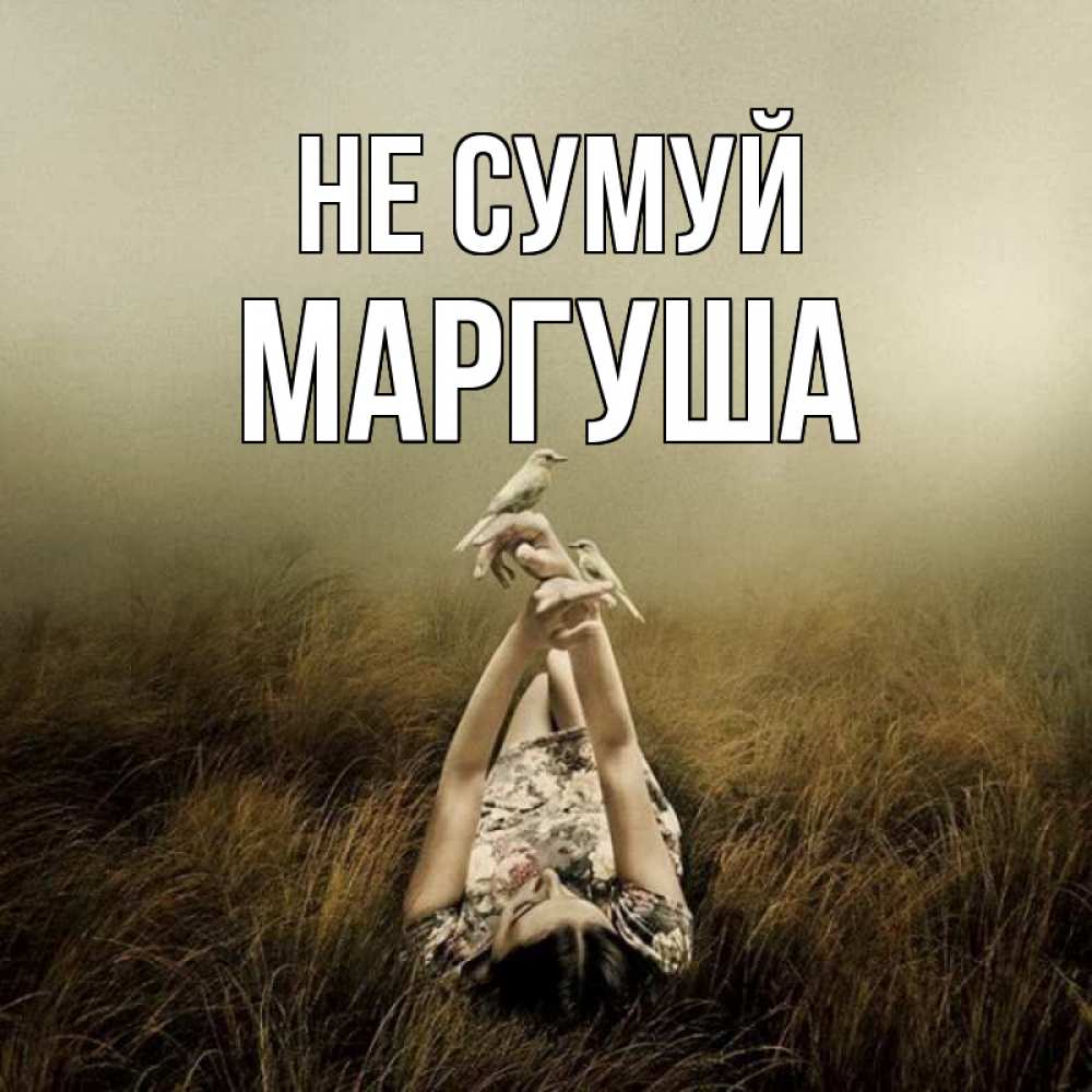 Открытка на каждый день з підписом, Маргуша Не сумуй поле и туман Прикольна листівка з побажанням онлайн скачати безкоштовно 