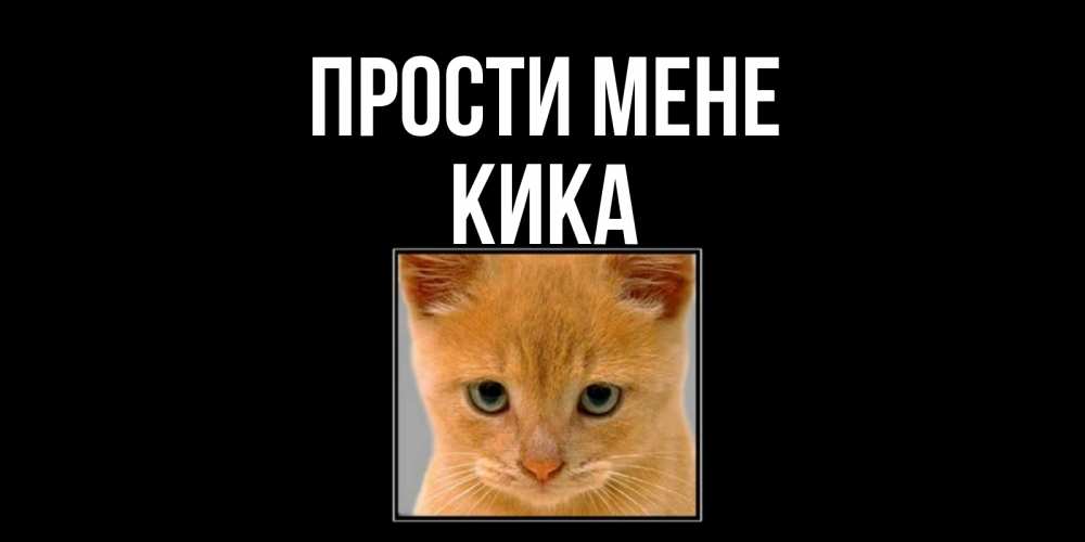 Открытка на каждый день з підписом, Кика Прости мене рыжий грустный кот просит прощения Прикольна листівка з побажанням онлайн скачати безкоштовно 