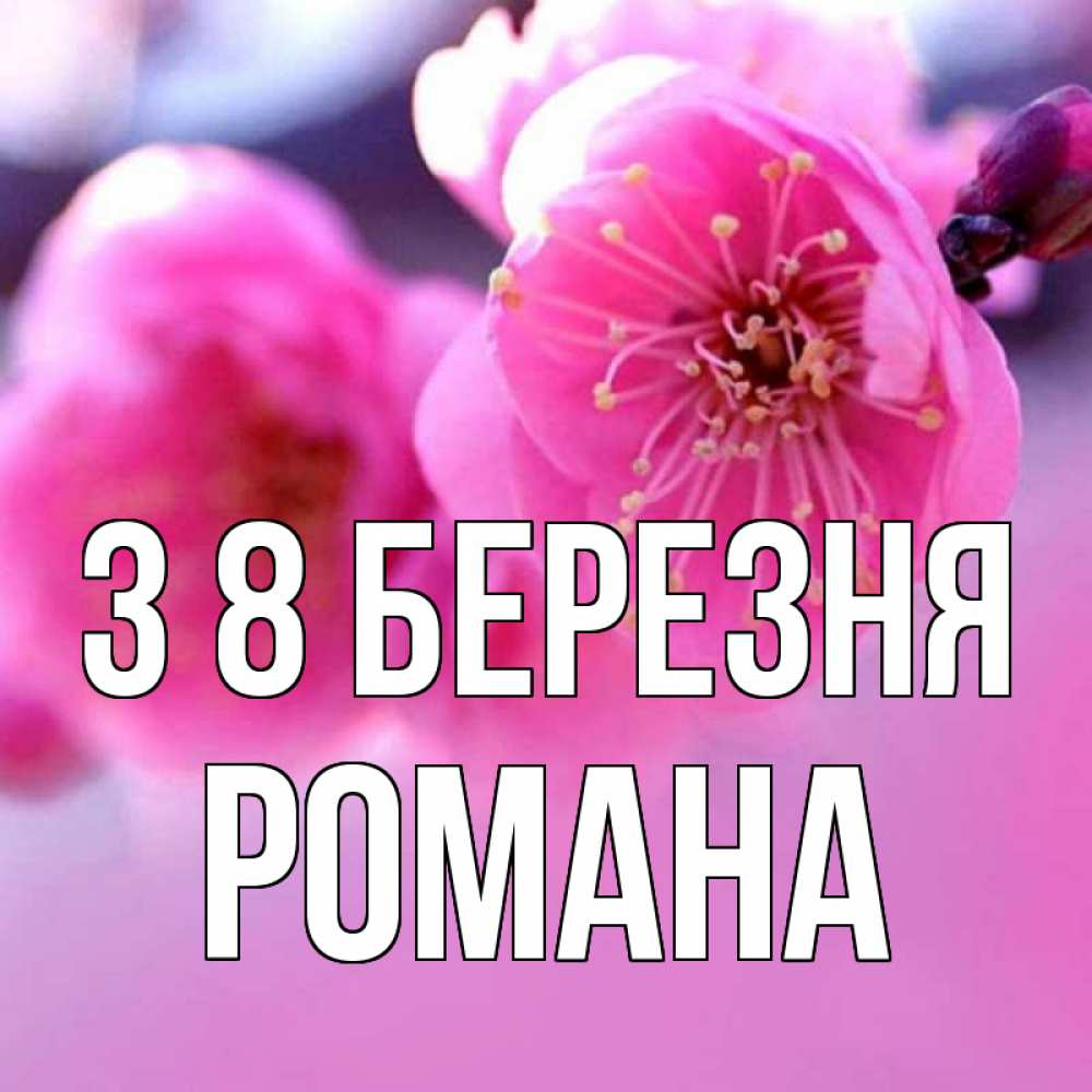 Открытка на каждый день з підписом, Романа З 8 БЕРЕЗНЯ международный женский день Прикольна листівка з побажанням онлайн скачати безкоштовно 
