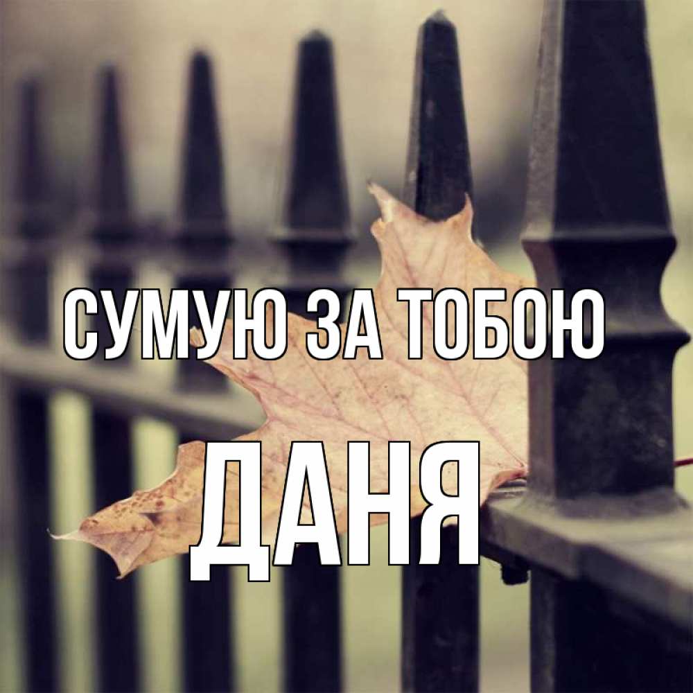 Открытка на каждый день з підписом, Даня Сумую за тобою очень скучно Прикольна листівка з побажанням онлайн скачати безкоштовно 