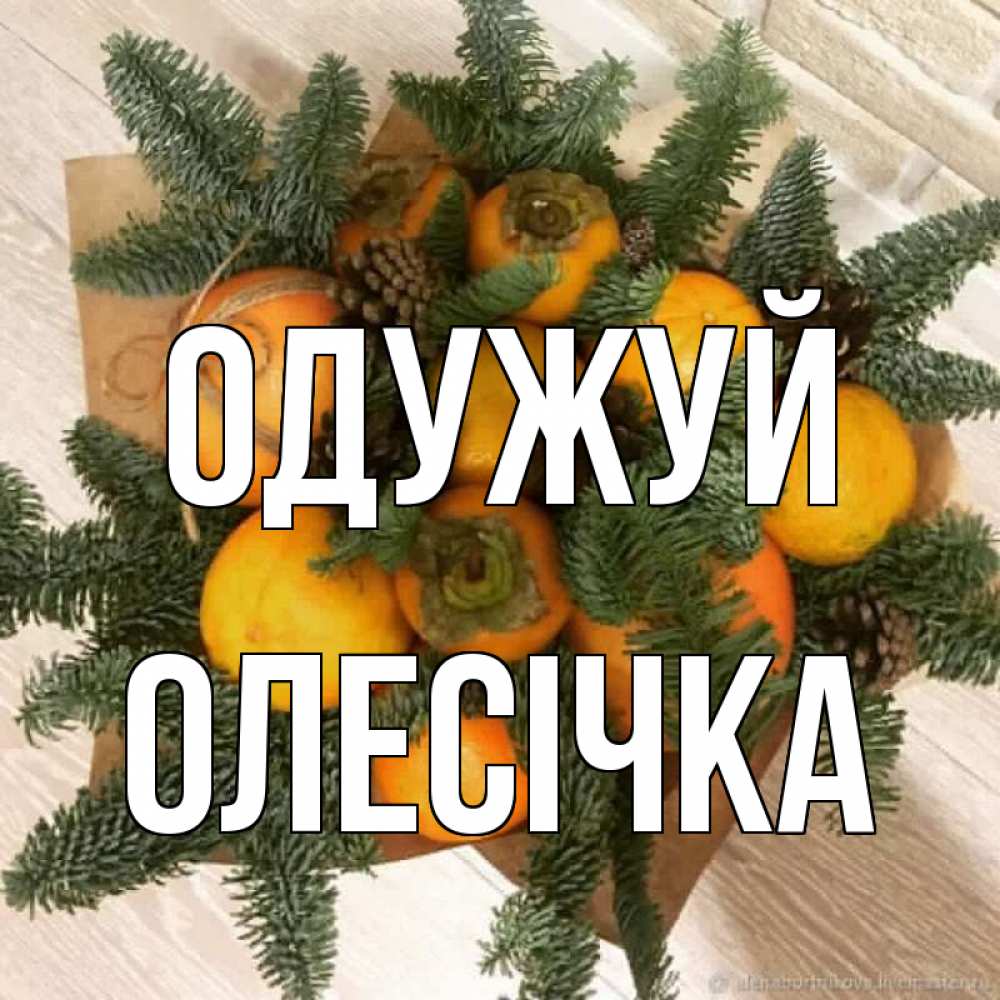 Открытка на каждый день з підписом, Олесічка Одужуй апельсины и хурьма Прикольна листівка з побажанням онлайн скачати безкоштовно 