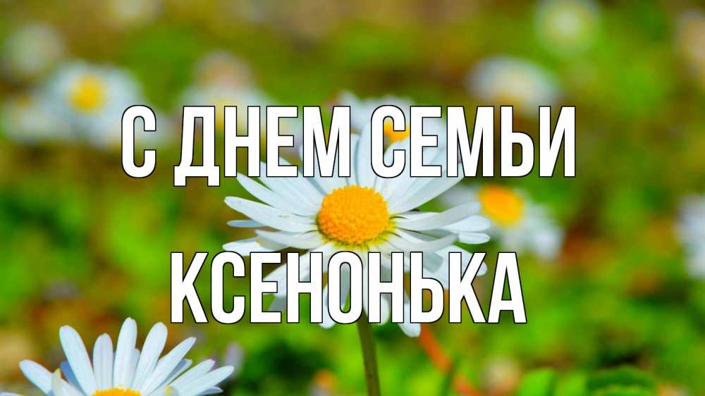 Открытка на каждый день з підписом, Ксенонька С днем семьи с днем семьи Прикольна листівка з побажанням онлайн скачати безкоштовно 