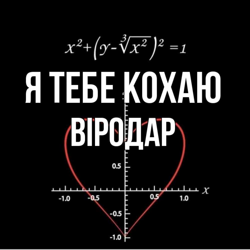 Открытка на каждый день з підписом, Віродар Я тебе кохаю сердечная формула Прикольна листівка з побажанням онлайн скачати безкоштовно 