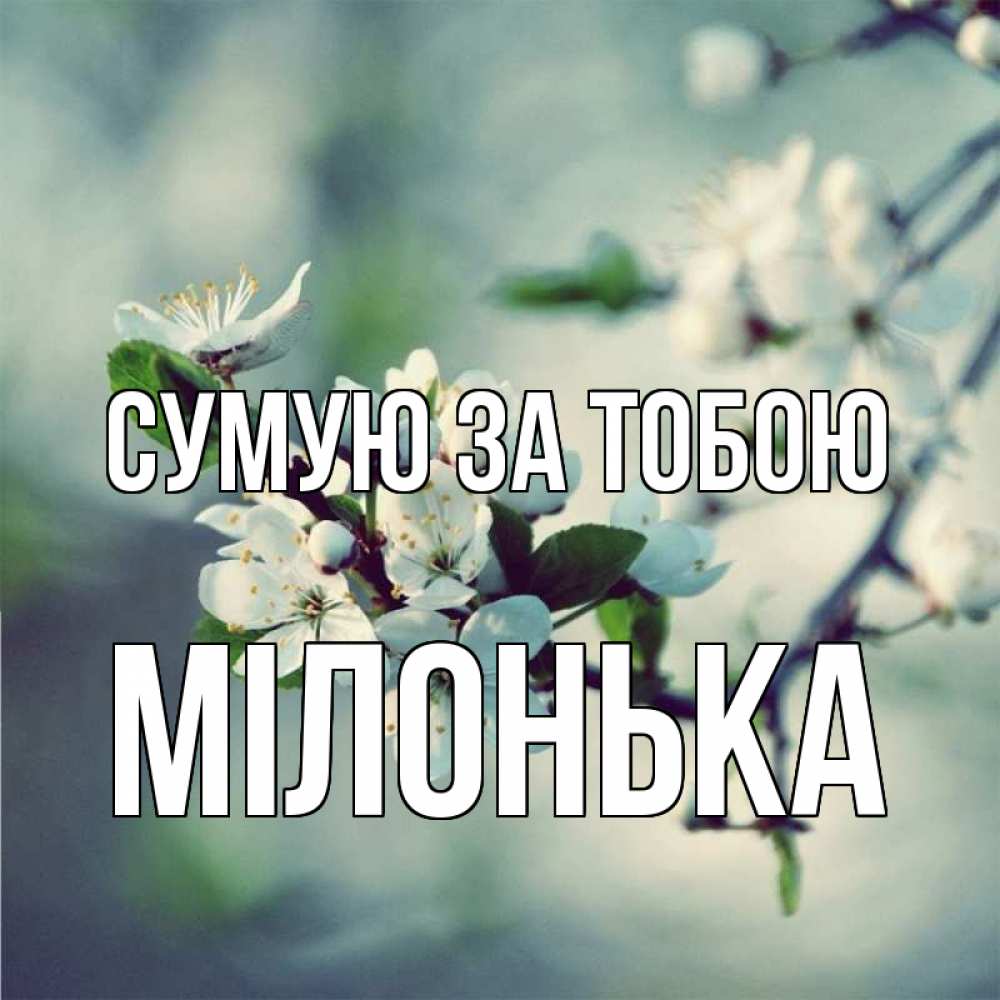 Открытка на каждый день з підписом, Мілонька Сумую за тобою весна Прикольна листівка з побажанням онлайн скачати безкоштовно 