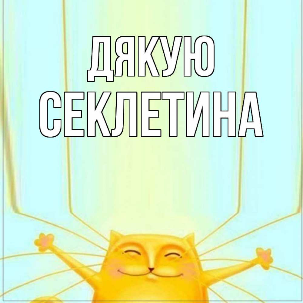 Открытка на каждый день з підписом, Секлетина Дякую кот с усами благодарит Прикольна листівка з побажанням онлайн скачати безкоштовно 