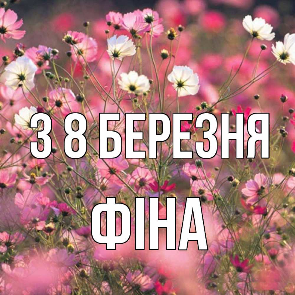 Открытка на каждый день з підписом, Фіна З 8 БЕРЕЗНЯ красиво 1 Прикольна листівка з побажанням онлайн скачати безкоштовно 