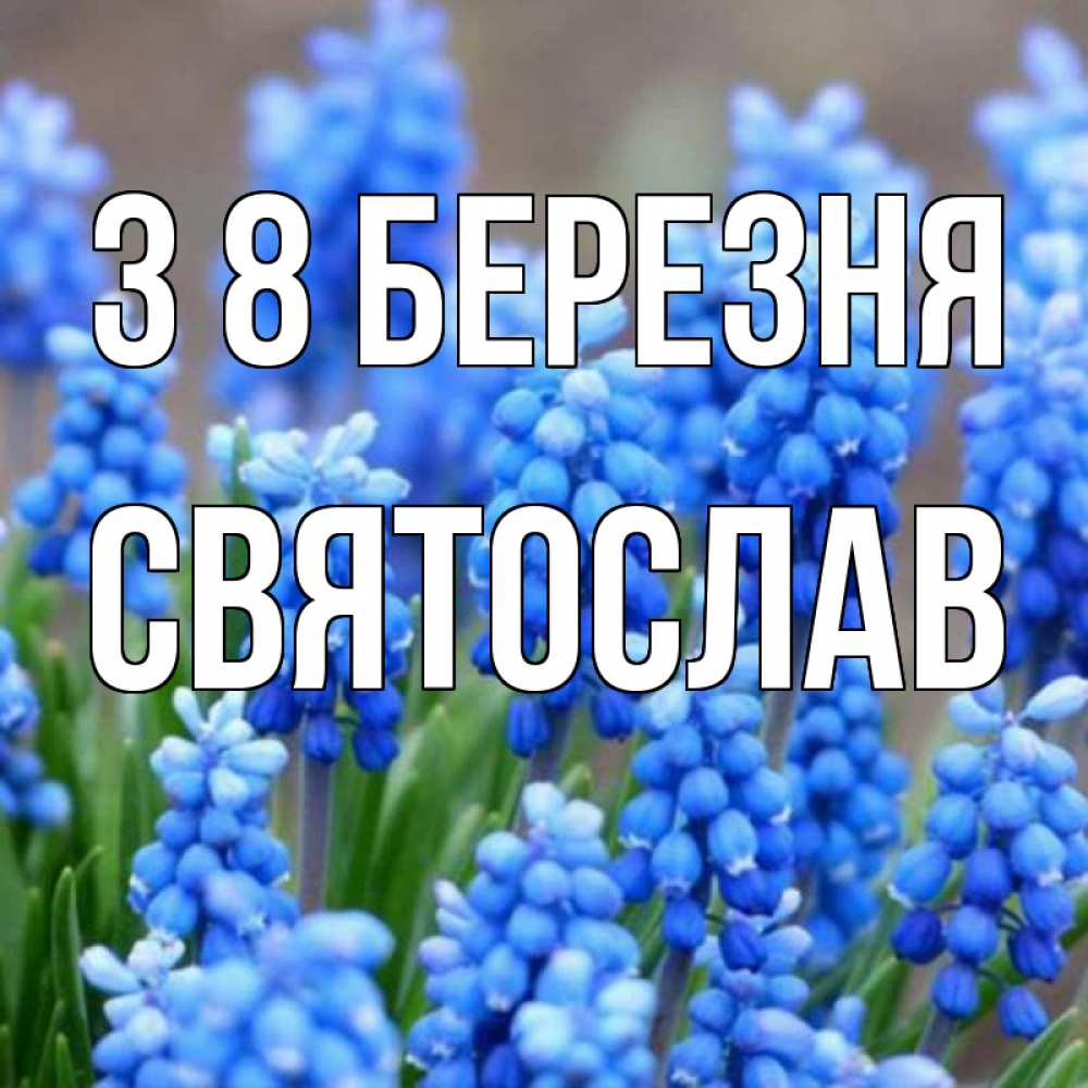 Открытка на каждый день з підписом, Святослав З 8 БЕРЕЗНЯ Поздравительная открытка для женщин с цветами на праздничную дату Прикольна листівка з побажанням онлайн скачати безкоштовно 