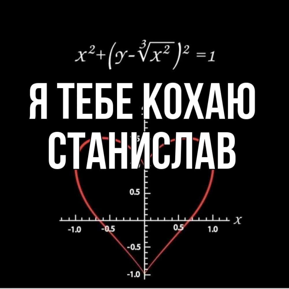 Открытка на каждый день з підписом, Станислав Я тебе кохаю сердечная формула Прикольна листівка з побажанням онлайн скачати безкоштовно 