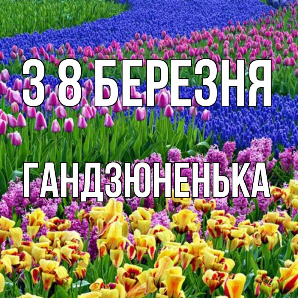 Открытка на каждый день з підписом, Гандзюненька З 8 БЕРЕЗНЯ цветы Прикольна листівка з побажанням онлайн скачати безкоштовно 