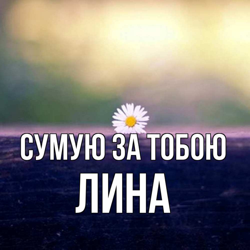 Открытка на каждый день з підписом, Лина Сумую за тобою приходи в гости Прикольна листівка з побажанням онлайн скачати безкоштовно 