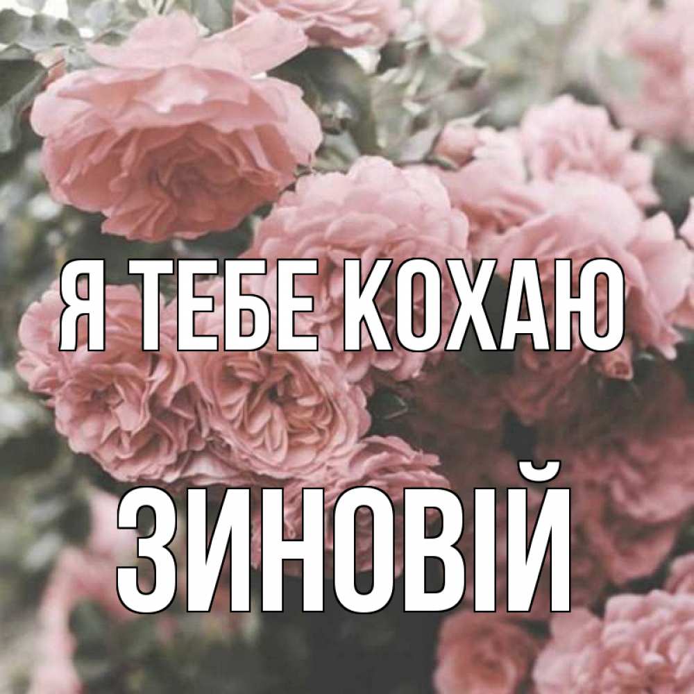Открытка на каждый день з підписом, Зиновій Я тебе кохаю розы 3 Прикольна листівка з побажанням онлайн скачати безкоштовно 