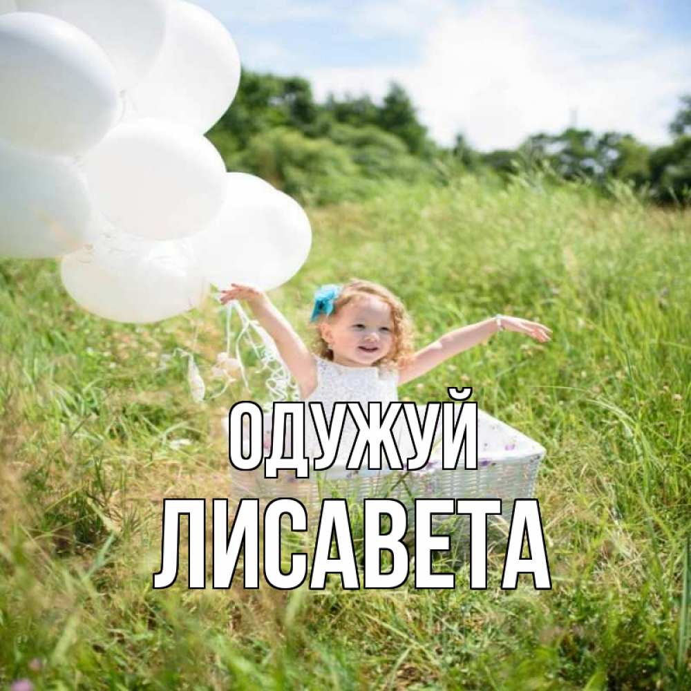 Открытка на каждый день з підписом, Лисавета Одужуй девочка сидит в корзине наверное от этого больной должен выздороветь Прикольна листівка з побажанням онлайн скачати безкоштовно 