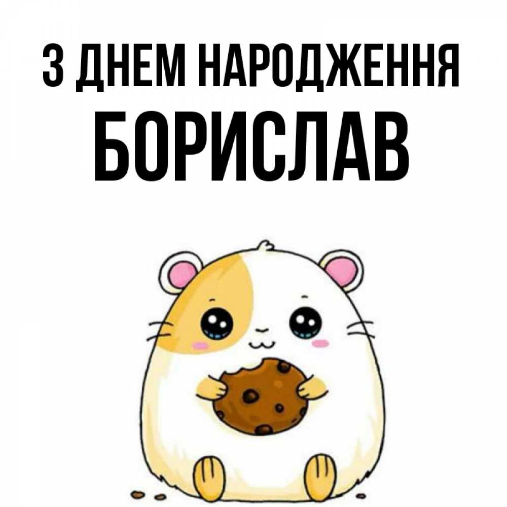 Открытка на каждый день з підписом, Борислав З Днем народження с днюхой Прикольна листівка з побажанням онлайн скачати безкоштовно 