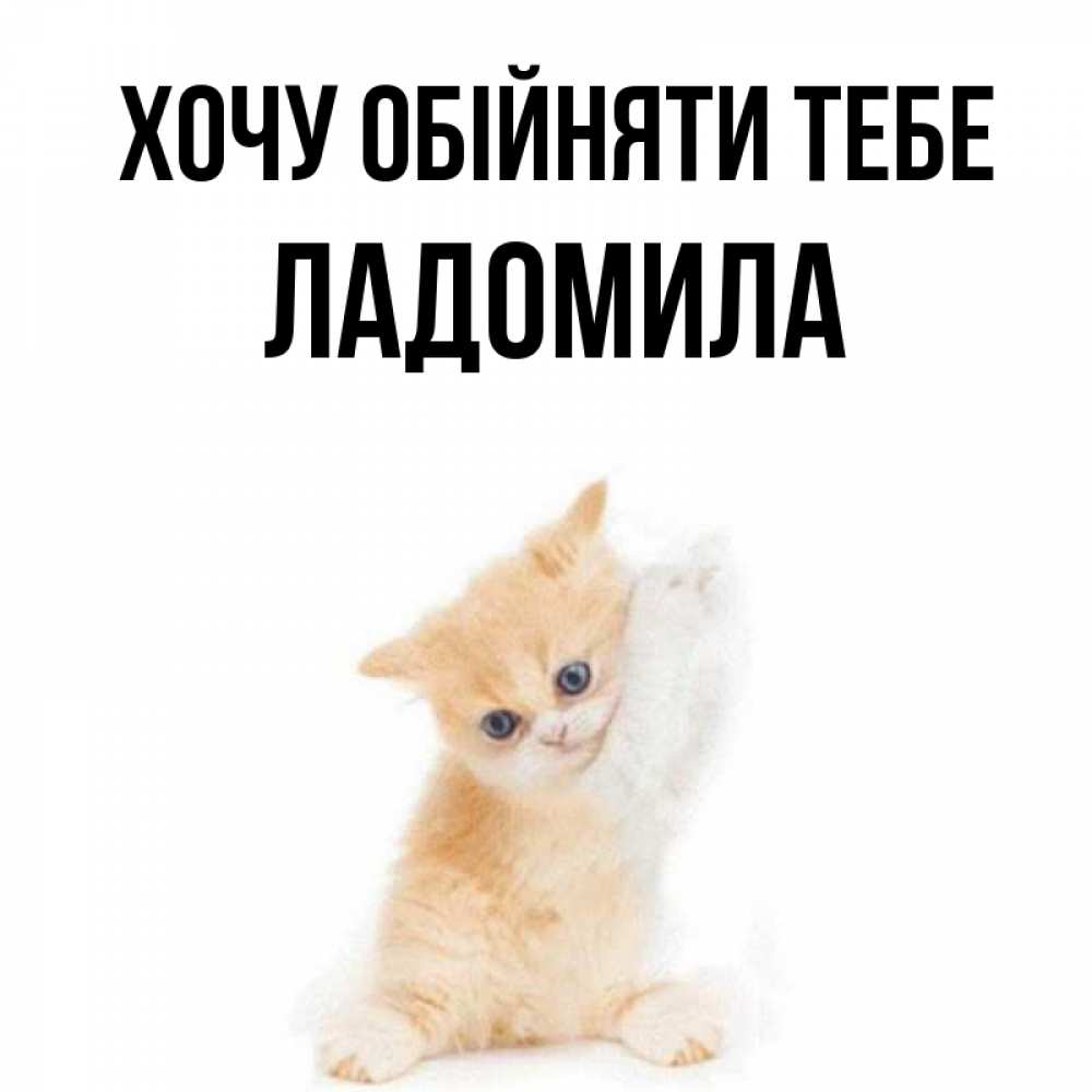 Открытка на каждый день з підписом, Ладомила Хочу обійняти тебе я хочу очень скорее обнимаешек Прикольна листівка з побажанням онлайн скачати безкоштовно 