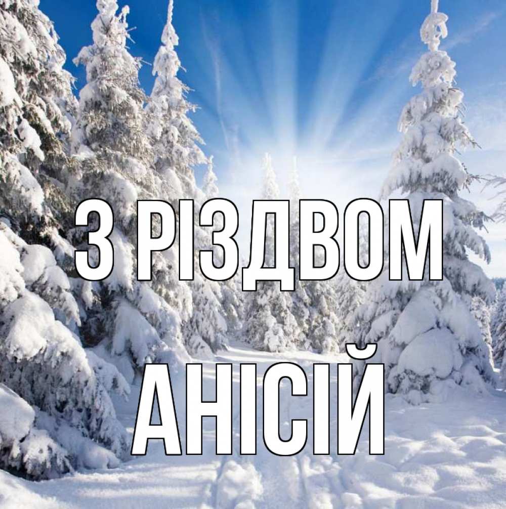 Открытка на каждый день з підписом, Анісій З Різдвом зима, лес Прикольна листівка з побажанням онлайн скачати безкоштовно 