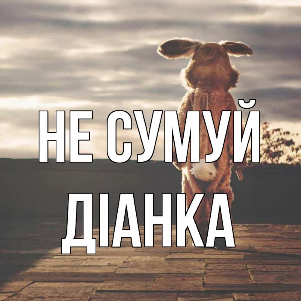 Открытка на каждый день з підписом, Діанка Не сумуй со спины Прикольна листівка з побажанням онлайн скачати безкоштовно 