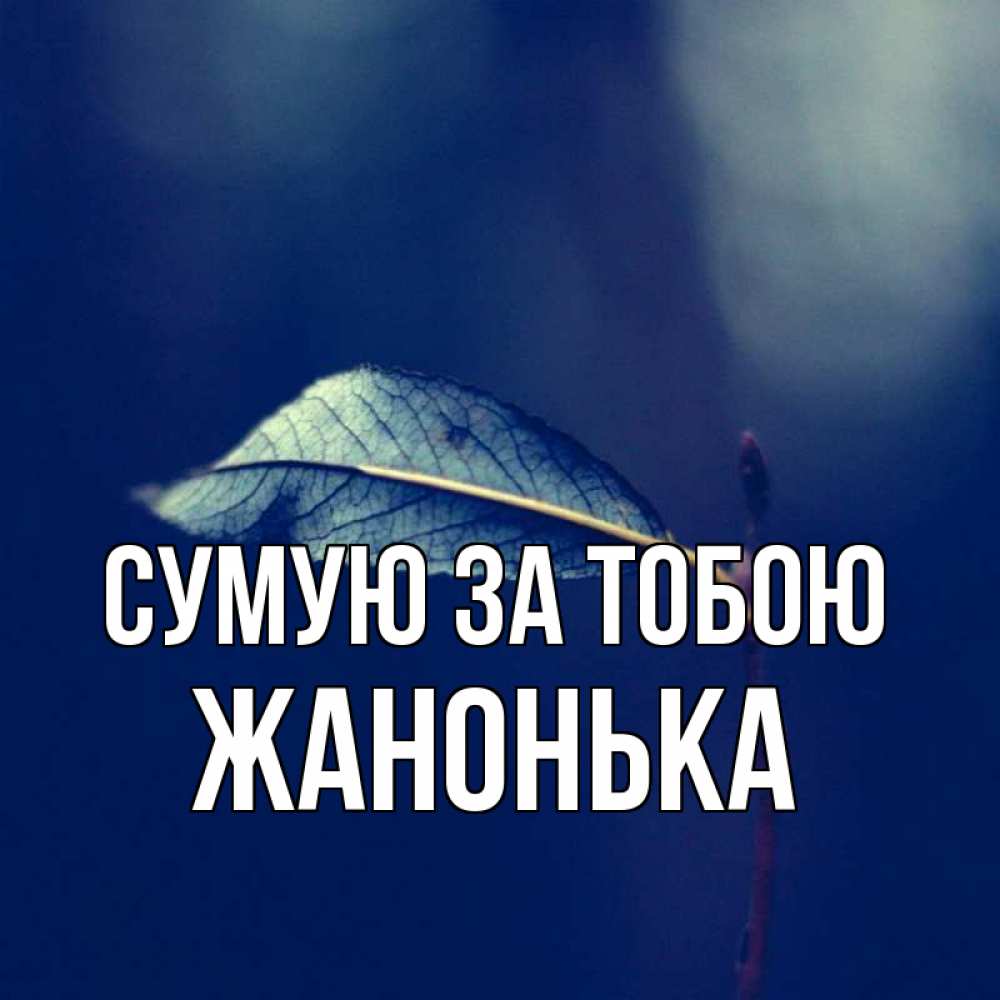 Открытка на каждый день з підписом, Жанонька Сумую за тобою одна ветка 1 Прикольна листівка з побажанням онлайн скачати безкоштовно 