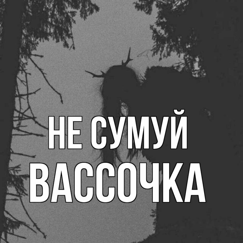Открытка на каждый день з підписом, Вассочка Не сумуй чудище лесное Прикольна листівка з побажанням онлайн скачати безкоштовно 