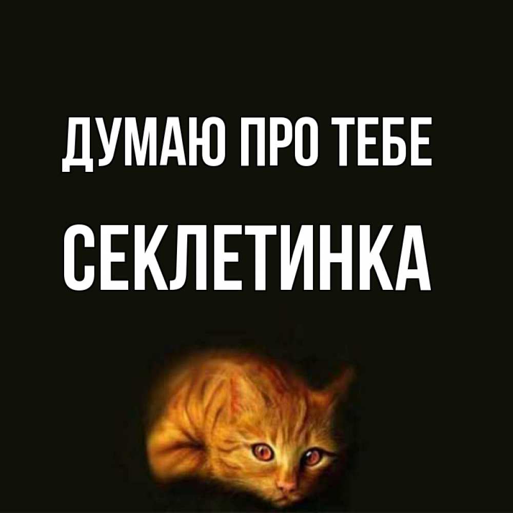 Открытка на каждый день з підписом, Секлетинка Думаю про тебе рыжий Прикольна листівка з побажанням онлайн скачати безкоштовно 