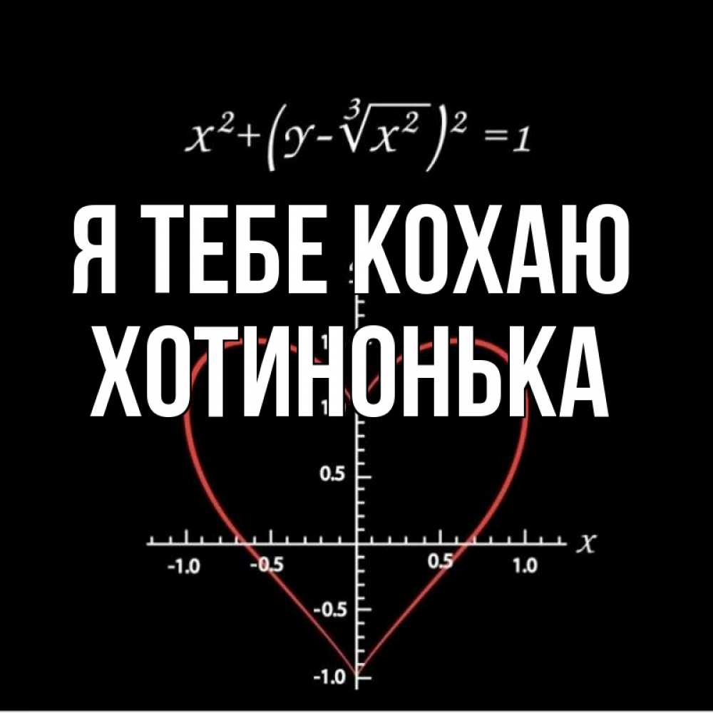 Открытка на каждый день з підписом, Хотинонька Я тебе кохаю сердечная формула Прикольна листівка з побажанням онлайн скачати безкоштовно 