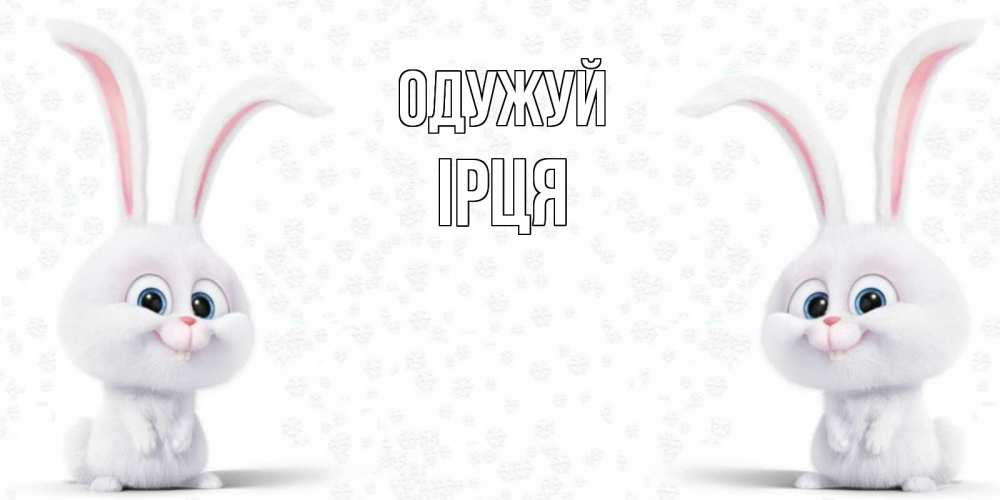 Открытка на каждый день з підписом, Ірця Одужуй не болей с зайцем Прикольна листівка з побажанням онлайн скачати безкоштовно 