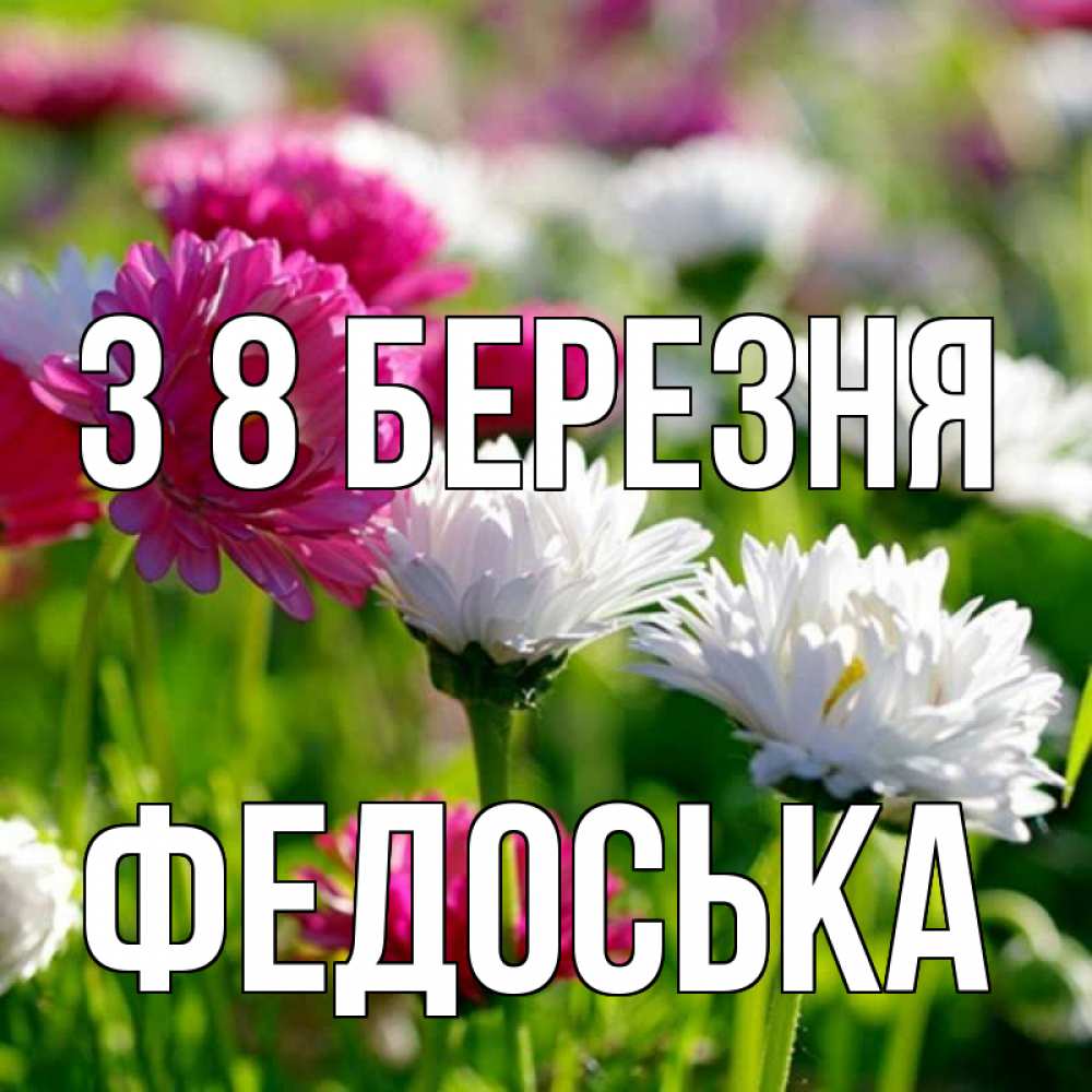 Открытка на каждый день з підписом, Федоська З 8 БЕРЕЗНЯ международный женский день 1 Прикольна листівка з побажанням онлайн скачати безкоштовно 