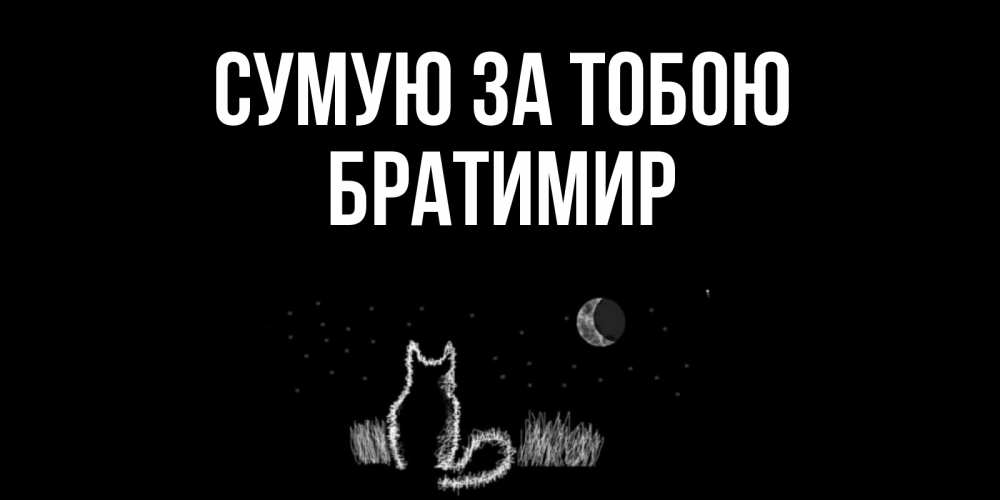 Открытка на каждый день з підписом, Братимир Сумую за тобою кот Прикольна листівка з побажанням онлайн скачати безкоштовно 